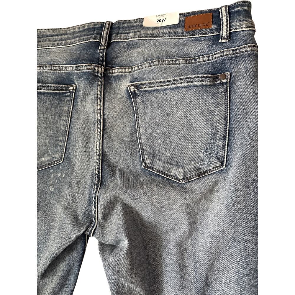 Judy Blue Plus Destroyed Mid-Rise Bleach Splatter Boyfriend Fit Size 20W - Picture 11 of 12